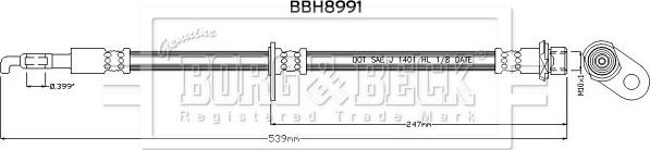 Borg & Beck BBH8991 - Гальмівний шланг autozip.com.ua