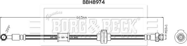 Borg & Beck BBH8974 - Гальмівний шланг autozip.com.ua