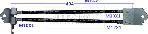 Borg & Beck BBH8762 - Гальмівний шланг autozip.com.ua