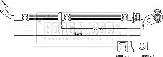 Borg & Beck BBH7437 - Гальмівний шланг autozip.com.ua