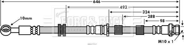 Borg & Beck BBH7557 - Гальмівний шланг autozip.com.ua