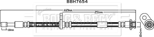 Borg & Beck BBH7654 - Гальмівний шланг autozip.com.ua