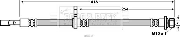 Borg & Beck BBH7601 - Гальмівний шланг autozip.com.ua