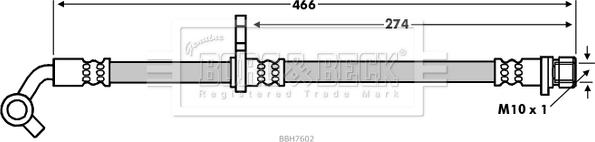 Borg & Beck BBH7602 - Гальмівний шланг autozip.com.ua