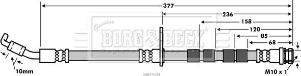 Borg & Beck BBH7634 - Гальмівний шланг autozip.com.ua