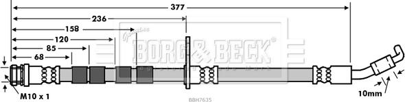 Borg & Beck BBH7635 - Гальмівний шланг autozip.com.ua