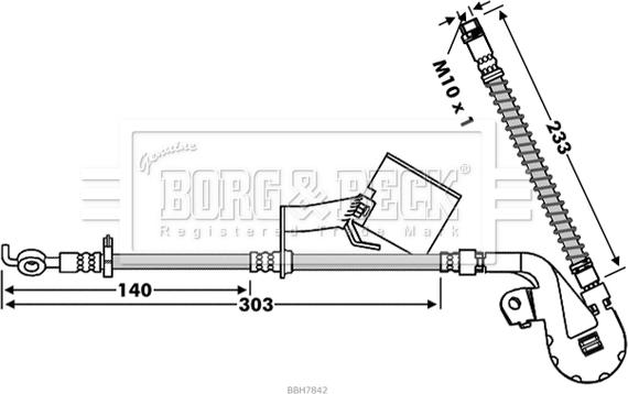 Borg & Beck BBH7842 - Гальмівний шланг autozip.com.ua