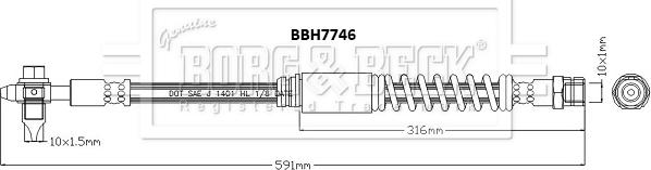 Borg & Beck BBH7746 - Гальмівний шланг autozip.com.ua