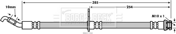 Borg & Beck BBH7768 - Гальмівний шланг autozip.com.ua