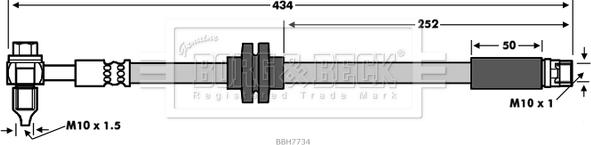 Borg & Beck BBH7734 - Гальмівний шланг autozip.com.ua