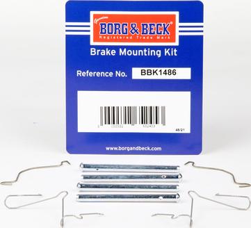 Borg & Beck BBK1486 - Комплектуючі, колодки дискового гальма autozip.com.ua