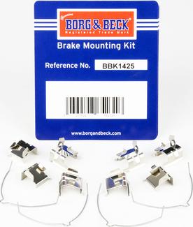 Borg & Beck BBK1425 - Комплектуючі, колодки дискового гальма autozip.com.ua