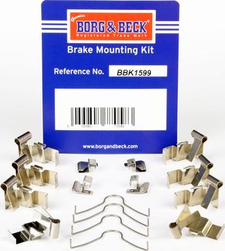 Borg & Beck BBK1599 - Комплектуючі, колодки дискового гальма autozip.com.ua