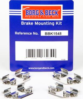 Borg & Beck BBK1548 - Комплектуючі, колодки дискового гальма autozip.com.ua