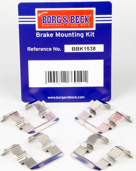 Borg & Beck BBK1538 - Комплектуючі, колодки дискового гальма autozip.com.ua