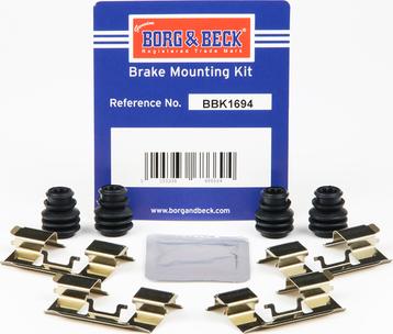 Borg & Beck BBK1694 - Комплектуючі, колодки дискового гальма autozip.com.ua