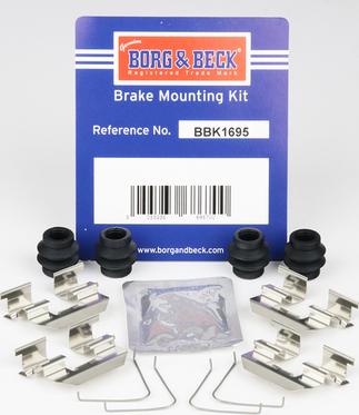 Borg & Beck BBK1695 - Комплектуючі, колодки дискового гальма autozip.com.ua