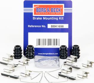 Borg & Beck BBK1698 - Комплектуючі, колодки дискового гальма autozip.com.ua
