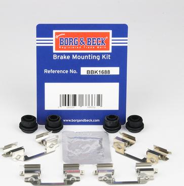 Borg & Beck BBK1688 - Комплектуючі, колодки дискового гальма autozip.com.ua