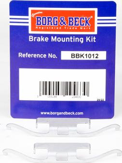 Borg & Beck BBK1012 - Комплектуючі, колодки дискового гальма autozip.com.ua