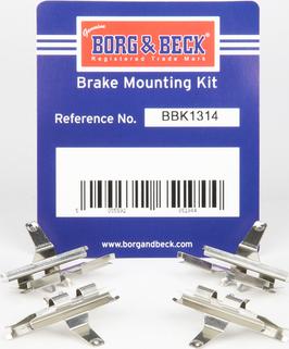 Borg & Beck BBK1314 - Комплектуючі, колодки дискового гальма autozip.com.ua