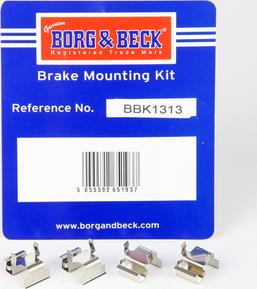Borg & Beck BBK1313 - Комплектуючі, колодки дискового гальма autozip.com.ua