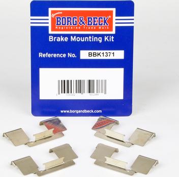 Borg & Beck BBK1371 - Комплектуючі, колодки дискового гальма autozip.com.ua