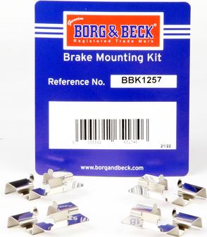 Borg & Beck BBK1257 - Комплектуючі, колодки дискового гальма autozip.com.ua