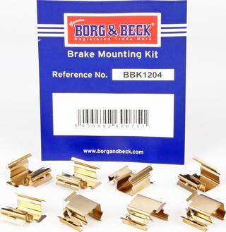 Borg & Beck BBK1204 - Комплектуючі, колодки дискового гальма autozip.com.ua