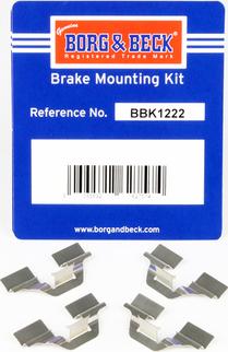 Borg & Beck BBK1222 - Комплектуючі, колодки дискового гальма autozip.com.ua