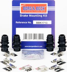 Borg & Beck BBK1713 - Комплектуючі, колодки дискового гальма autozip.com.ua