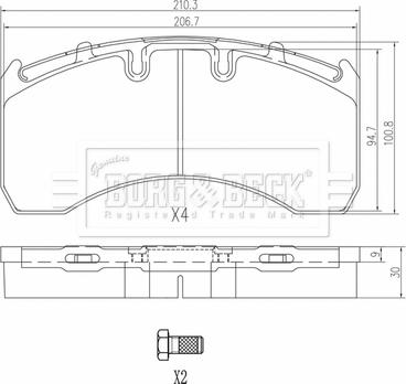 Borg & Beck BBP33005 - Гальмівні колодки, дискові гальма autozip.com.ua