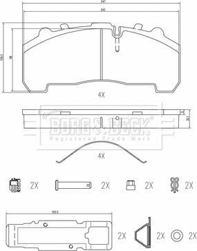 Borg & Beck BBP33000 - Гальмівні колодки, дискові гальма autozip.com.ua