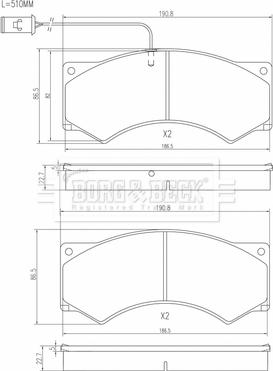 Borg & Beck BBP33019 - Гальмівні колодки, дискові гальма autozip.com.ua