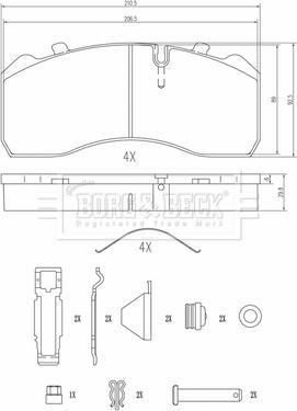 Borg & Beck BBP33011 - Гальмівні колодки, дискові гальма autozip.com.ua