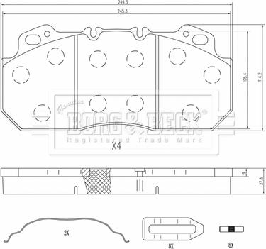 Borg & Beck BBP33012 - Гальмівні колодки, дискові гальма autozip.com.ua