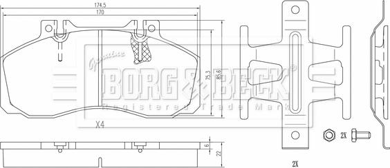 Borg & Beck BBP33034 - Гальмівні колодки, дискові гальма autozip.com.ua