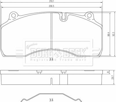 Borg & Beck BBP33020 - Гальмівні колодки, дискові гальма autozip.com.ua