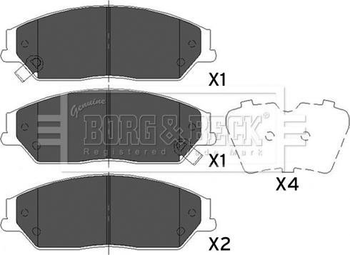 Borg & Beck BBP2493 - Гальмівні колодки, дискові гальма autozip.com.ua