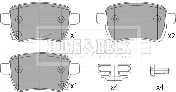 Borg & Beck BBP2460 - Гальмівні колодки, дискові гальма autozip.com.ua