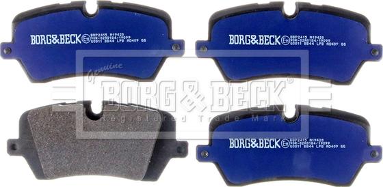 Borg & Beck BBP2415 - Гальмівні колодки, дискові гальма autozip.com.ua