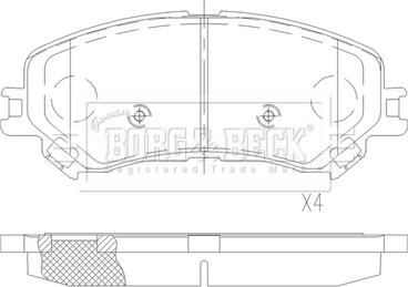 Borg & Beck BBP2596 - Гальмівні колодки, дискові гальма autozip.com.ua