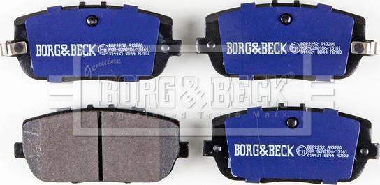 Borg & Beck BBP2252 - Гальмівні колодки, дискові гальма autozip.com.ua