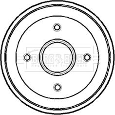 Borg & Beck BBR7080 - Гальмівний барабан autozip.com.ua