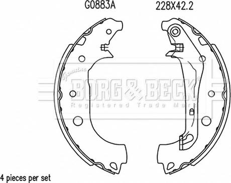 Borg & Beck BBS6515 - Комплект гальм, барабанний механізм autozip.com.ua