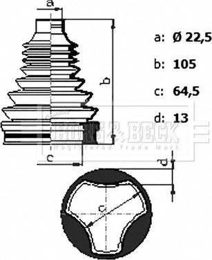 Borg & Beck BCB6434 - Пильник, приводний вал autozip.com.ua