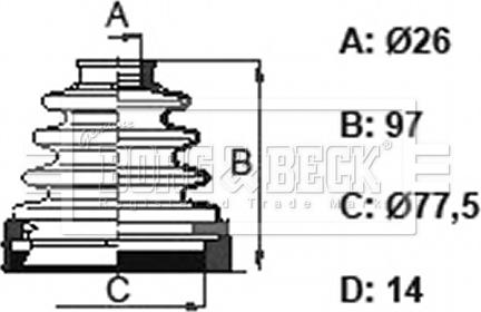 Borg & Beck BCB6158 - Пильник, приводний вал autozip.com.ua