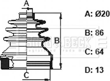 Borg & Beck BCB6157 - Пильник, приводний вал autozip.com.ua