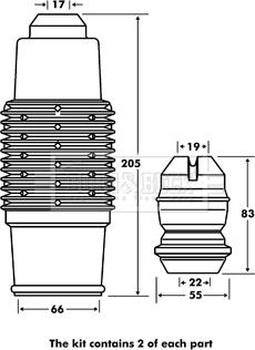 Borg & Beck BPK7057 - Пилозахисний комплект, амортизатор autozip.com.ua