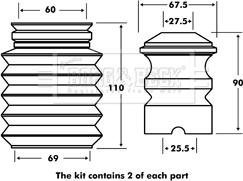Borg & Beck BPK7009 - Пилозахисний комплект, амортизатор autozip.com.ua